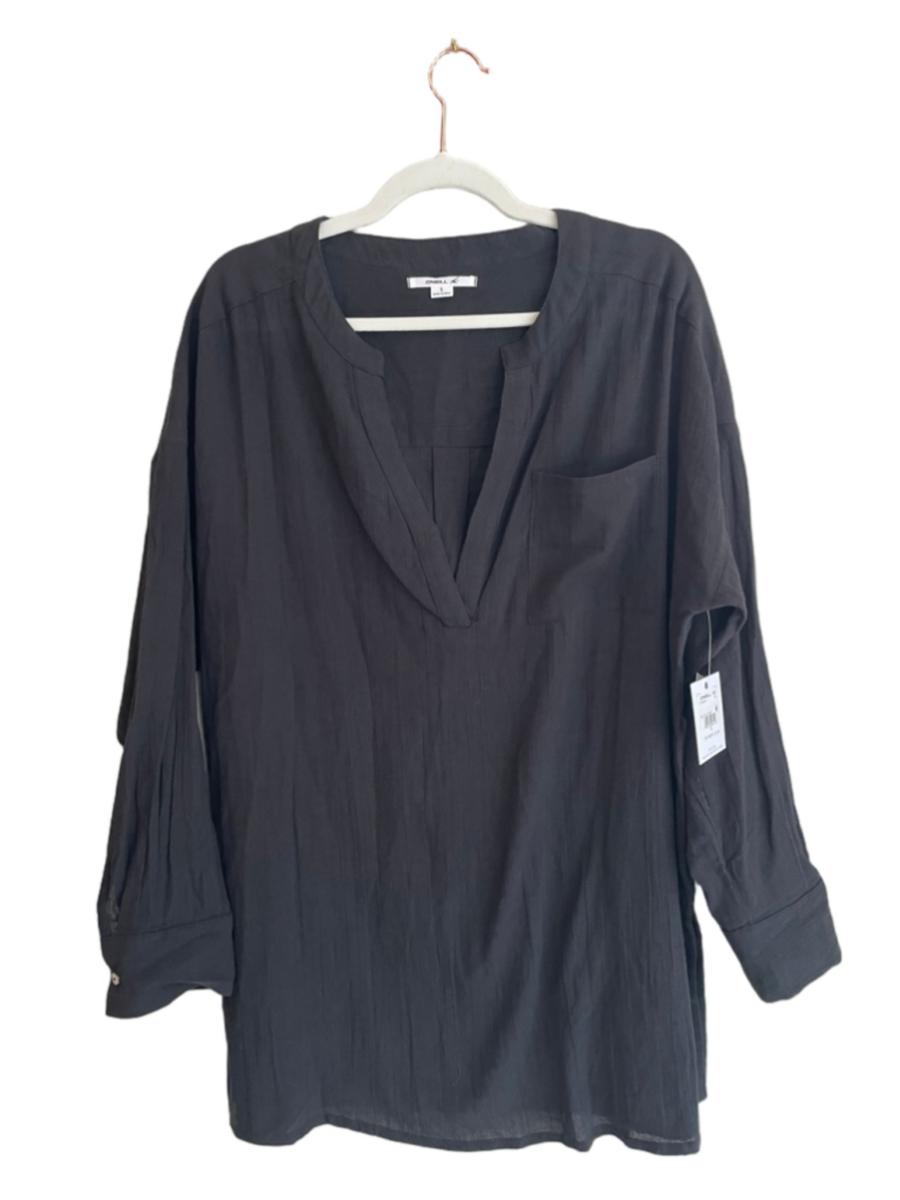 O'Neill Belizin Coverup Women Small Black Beach Swim Tunic Top NWT